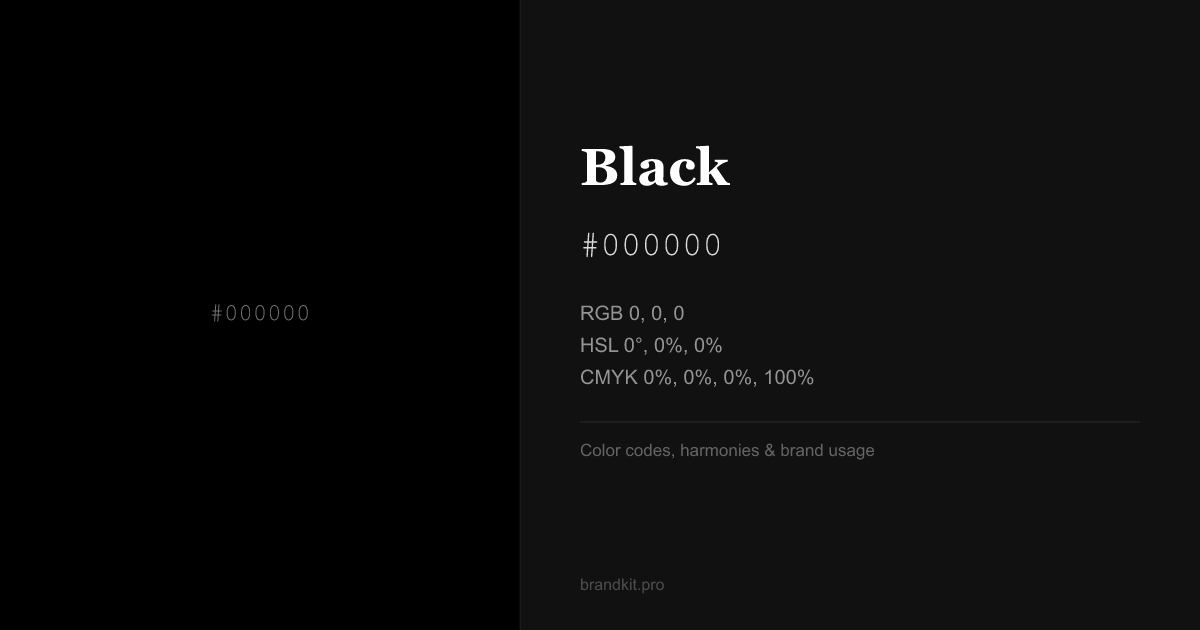 Black (aka Apple Black) #000000: HEX, RGB, CMYK Color Codes | brandkit.pro